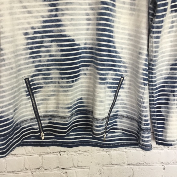 DEAR JOHN LONG SLEEVE DISTRESSED STRIPE WITH ZIP - Picture 2 of 7